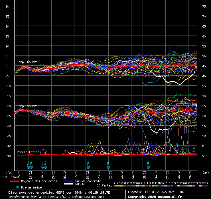 Ensembles des GFS von NCEP