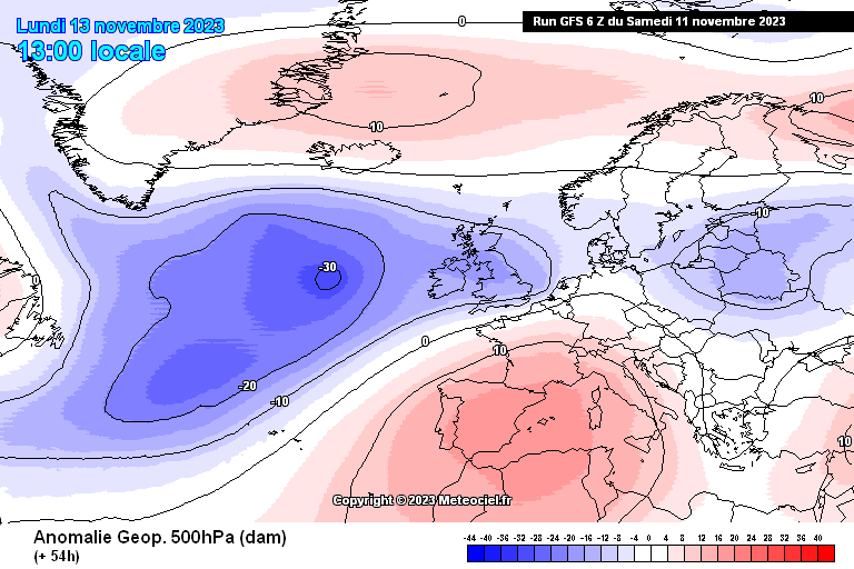Previsão do Tempo para Segunda, 13 de Novembro de 2023 Tempo calmo e seco, Madeira \ Portugal Continental \ Europa Ocidental, anticiclone, 13 de Novembro 2023, GFS